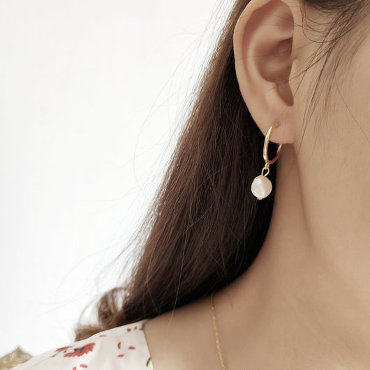 Aretes de Perla de Agua Dulce Estilo Coreano Irregular para Mujer - Image 9