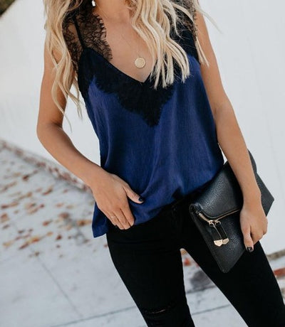 Blusa Suelta de Encaje sin Mangas para Mujer - Image 5