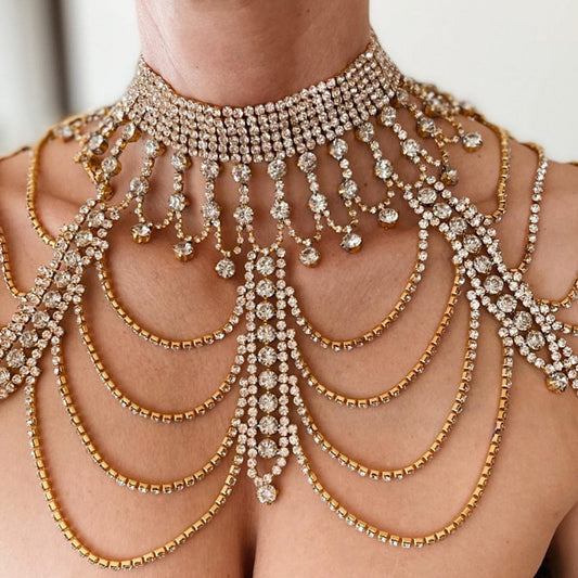 Cadena de Hombro Multicapa con Rhinestones Personalizados para Vestidos Formales - Image 2