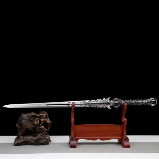 Espada Han Jian Larga Subduidora de Demonios - Acero Manganese para Defensa y Colección - Image 4