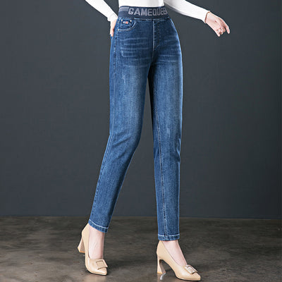Jeans Talle Alto Elástico con Forro Polar para Mujer - Image 11