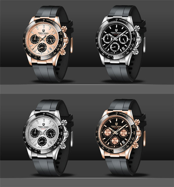 Reloj de Cuarzo Elegante con Movimiento de Seis Agujas