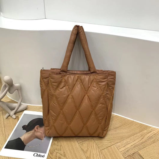 Bolso Mensajero Mujer Cuadros Diamante Gran Capacidad Acolchado