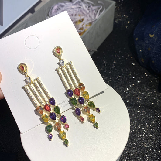 Aretes de Circonia Multicolor Micro Brillante - Image 4