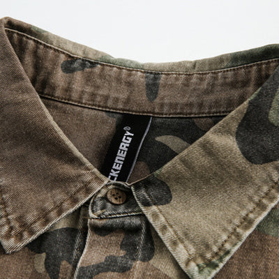 Camisa Hombre Camuflaje Vintage con Efecto Tinta Desgastada - Image 3