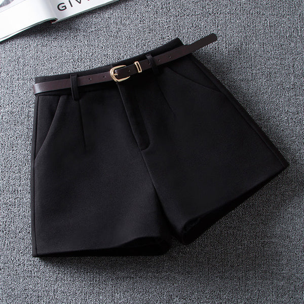 Shorts de Lana Cintura Alta Color Sólido - Image 9