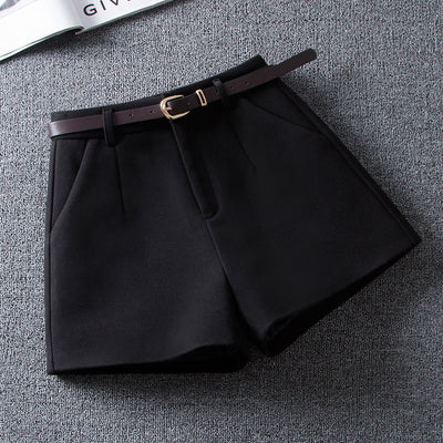 Shorts de Lana Cintura Alta Color Sólido - Image 9