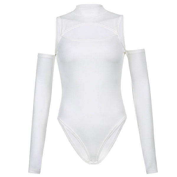 Enterizo Ajustado de Manga Larga con Cuello Cuadrado para Mujer - Image 4