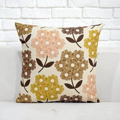 Almohada de Algodón y Lino con Diseño Floral y Pájaros - Image 4