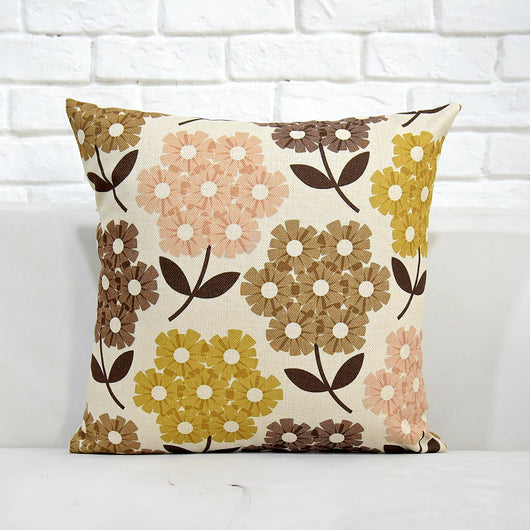 Almohada de Algodón y Lino con Diseño Floral y Pájaros - Image 4