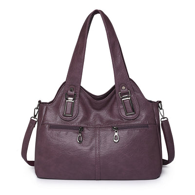 Bolso de Cuero Suave Gran Capacidad Estilo Retro Vintage - Image 9