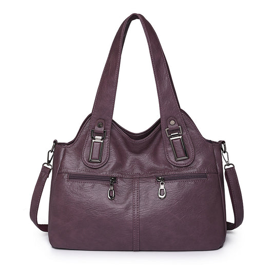 Bolso de Cuero Suave Gran Capacidad Estilo Retro Vintage - Image 9