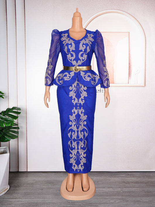 Vestido Formal de Lujo con Pedrería y Escote en V - Image 17