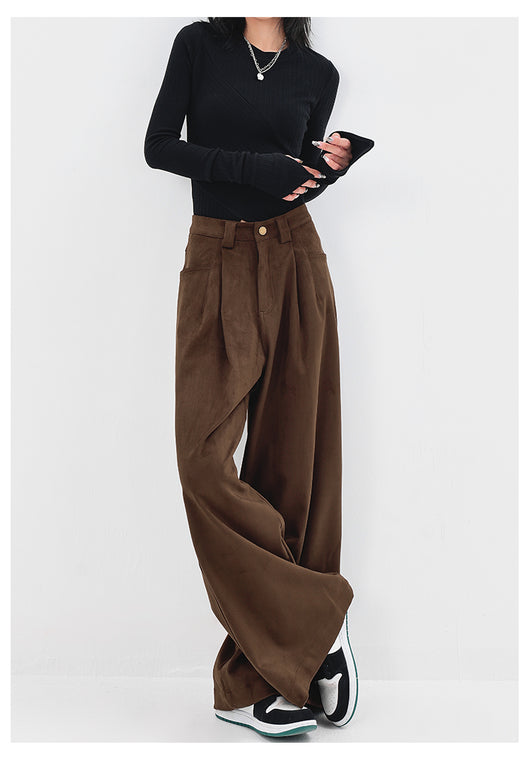 Pantalones Anchos Retro Vintage Marrón para Mujer - Estilo Casual Holgado - Image 15