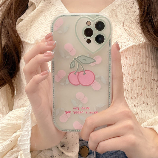 Funda Protectora Cherry de Goma Suave para Celular - Image 4