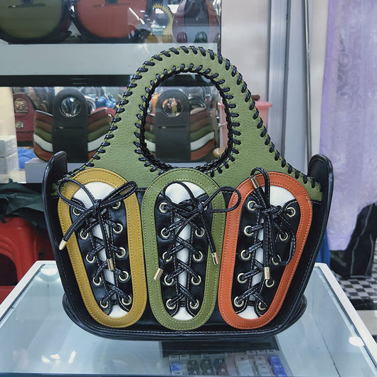 Bolso Bandolera Tejido con Detalles en Contraste para Mujer - Image 10