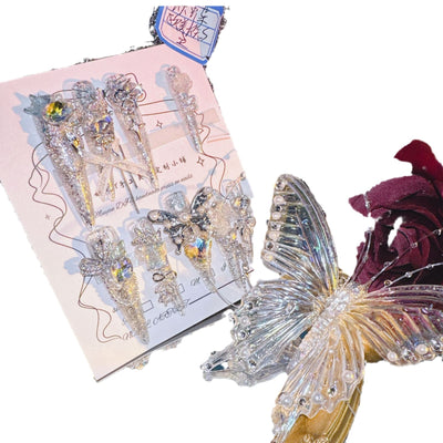 Uñas Postizas Mariposa Extralargas Puntiagudas - Diseño Artesanal - Image 5