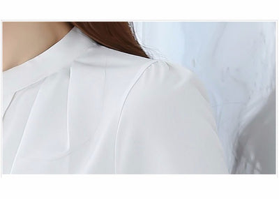 Blusa Elegante de Chifón con Escote V para Mujer Profesional - Image 17