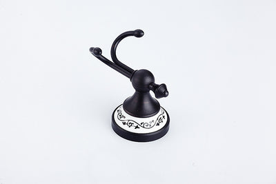 Perchero Europeo Antiguo Negro con Base de Cerámica para Abrigos y Sombreros - Image 8
