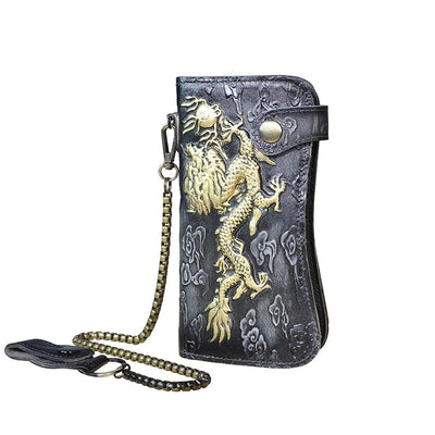 Cartera de Cuero Genuino con Diseño Dragón Tigre - Image 19
