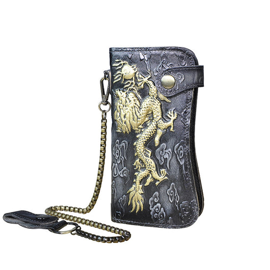 Cartera de Cuero Genuino con Diseño Dragón Tigre - Image 19