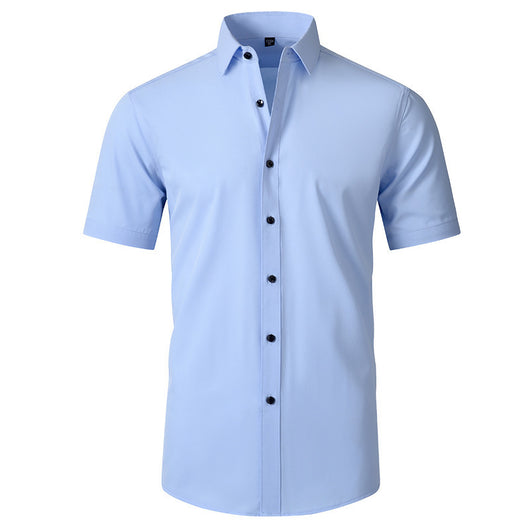 Camisa Slim Fit Coreana de Color Sólido para Hombre - Image 8