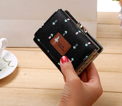 Billetera Trifold Compacta de Cuero PU para Mujer con Monedero - Image 10