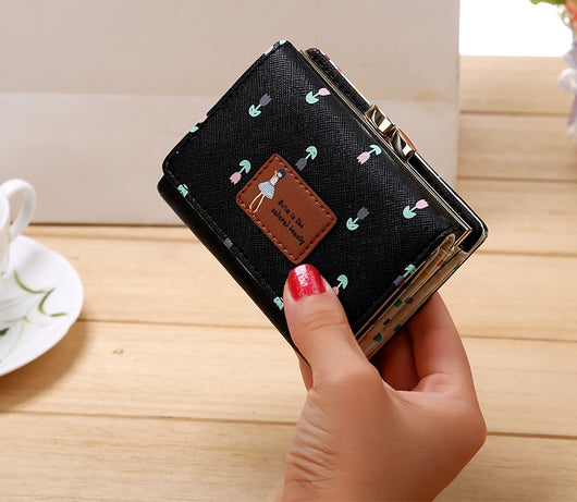 Billetera Trifold Compacta de Cuero PU para Mujer con Monedero - Image 10