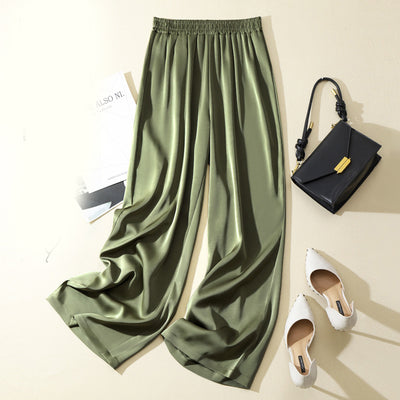 Pantalones Rectos de Acetato y Seda Satinada en Colores Lisos - Image 3