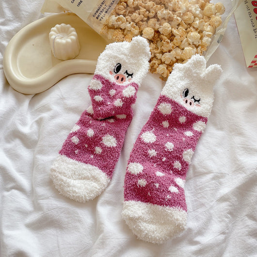 Calcetines Térmicos Japoneses de Tubo Medio con Forro de Coral Fleece para Invierno - Image 26