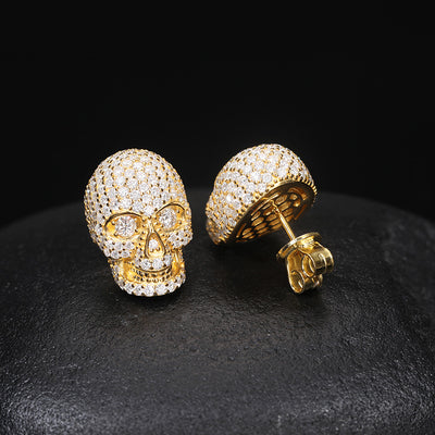 Aretes de Calavera en Plata S925 con Moissanita Brillante - Image 14