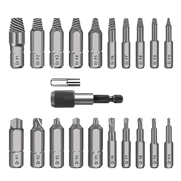 Juego de 22 Extractores de Tornillos Dañados