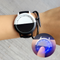 Reloj Inteligente de Pareja con Pantalla LED y Cuero - Negro y Blanco