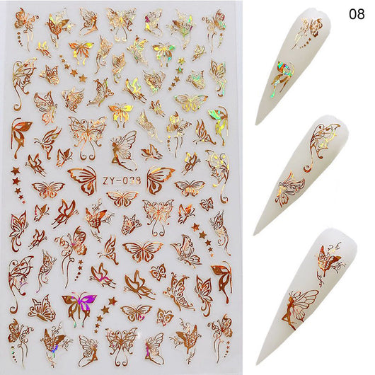 Calcomanías Láser de Mariposa para Uñas - Diseño Simulado Delgado - Image 11