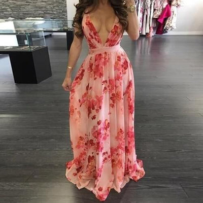Vestido de Gasa con Escote en V Profundo y Espalda Descubierta - Image 4