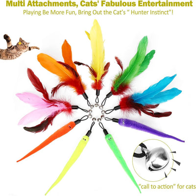 Set de 11 Juguetes para Gatos con Plumas Coloridas - Image 10