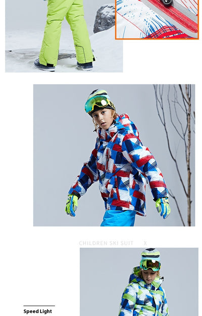 Chaqueta Impermeable para Esquí Infantil - Diseño Versátil para Tabla Simple y Doble - Image 31