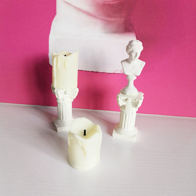 Candelabro Romano Retro con Luz LED Nocturna