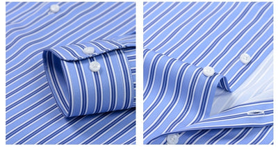 Camisa Estampada Digital a Rayas con Cuello Solapa - Manga Larga para Hombre - Image 21