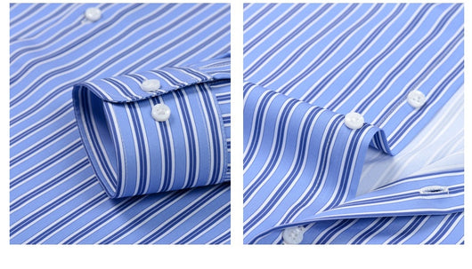 Camisa Estampada Digital a Rayas con Cuello Solapa - Manga Larga para Hombre - Image 21