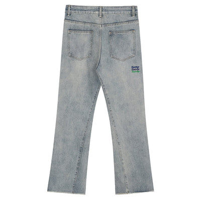 Jeans Acampanados con Bordado de Letras para Hombre - Marca Burr - Image 6