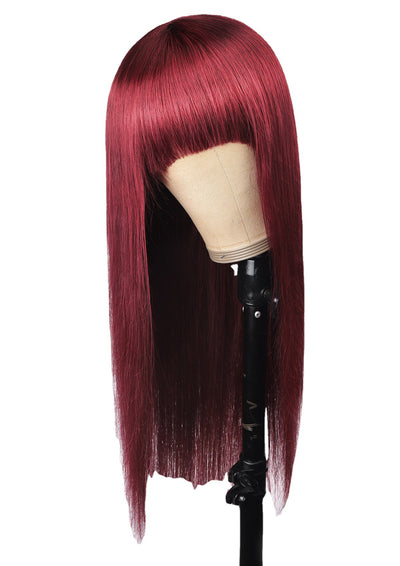 Peluca de Cabello Natural Liso Qi Liuhai - Cabellera Completa - Image 8