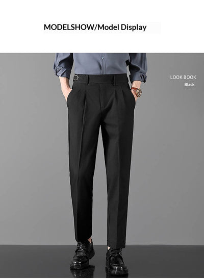 Pantalones Slim Fit de Corte Recto Estilo Británico para Hombre - Image 14