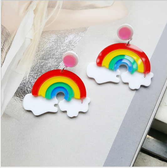 Aretes Arcoíris Harajuku Niña - Pendientes Kawaii Estilo Japonés - Image 2