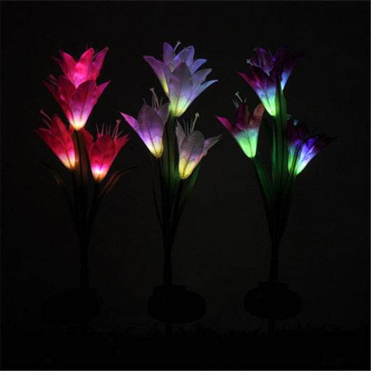 Luz Solar LED Flor de Lirio con Cambio de Color para Jardín - Image 3