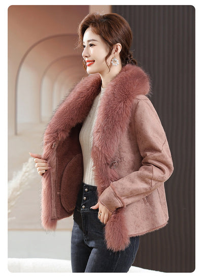 Abrigo Corto para Mujer con Cuello de Piel - Elegancia Invernal - Image 10