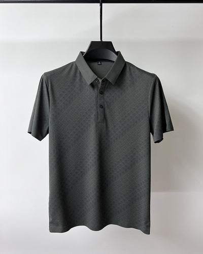 Polo Elegante de Seda de Hielo Manga Corta para Hombre - Diseño Cuadros Verano - Image 16