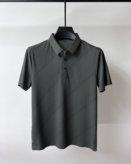 Polo Elegante de Seda de Hielo Manga Corta para Hombre - Diseño Cuadros Verano - Image 16