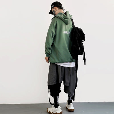 Chaqueta Hoodie Hip-Hop Oversize con Cuello Alto y Detalles Militares - Image 5