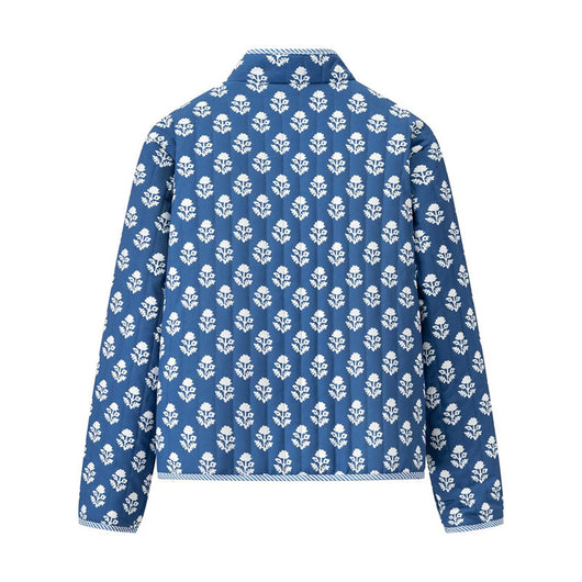 Abrigo Reversible de Algodón con Cuello Mao Estampado para Mujer - Image 11